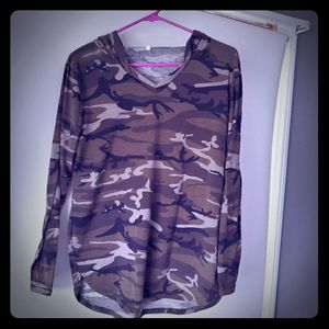 Camo print hoodie